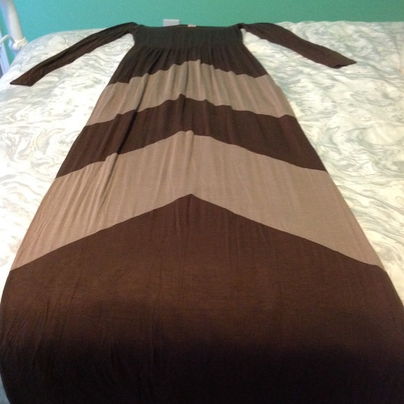 💖Brown colorblock Maxi dress💖 - Picture 4 of 7
